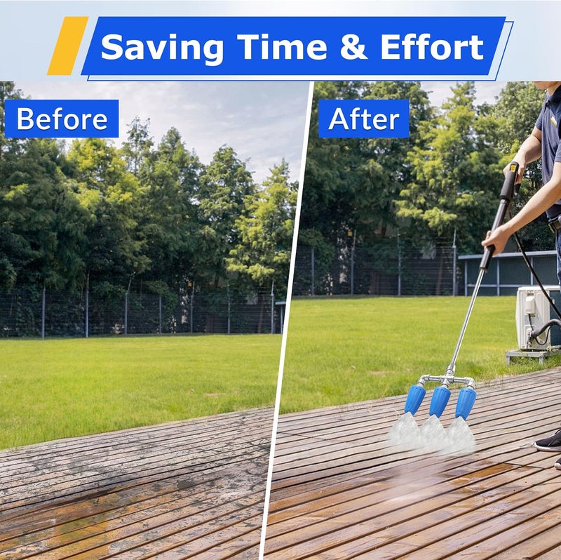 TasuoX Triple Turbo Nozzle Pressure Washer, 3-in-1 Power Washer Turbo Nozzle with 1/4" Quick Connect, 360° Rotating Turbo Nozzle Tip- 4000 PSI, 4-6 GPM, 2.0 Orifice, Blue - Image 4